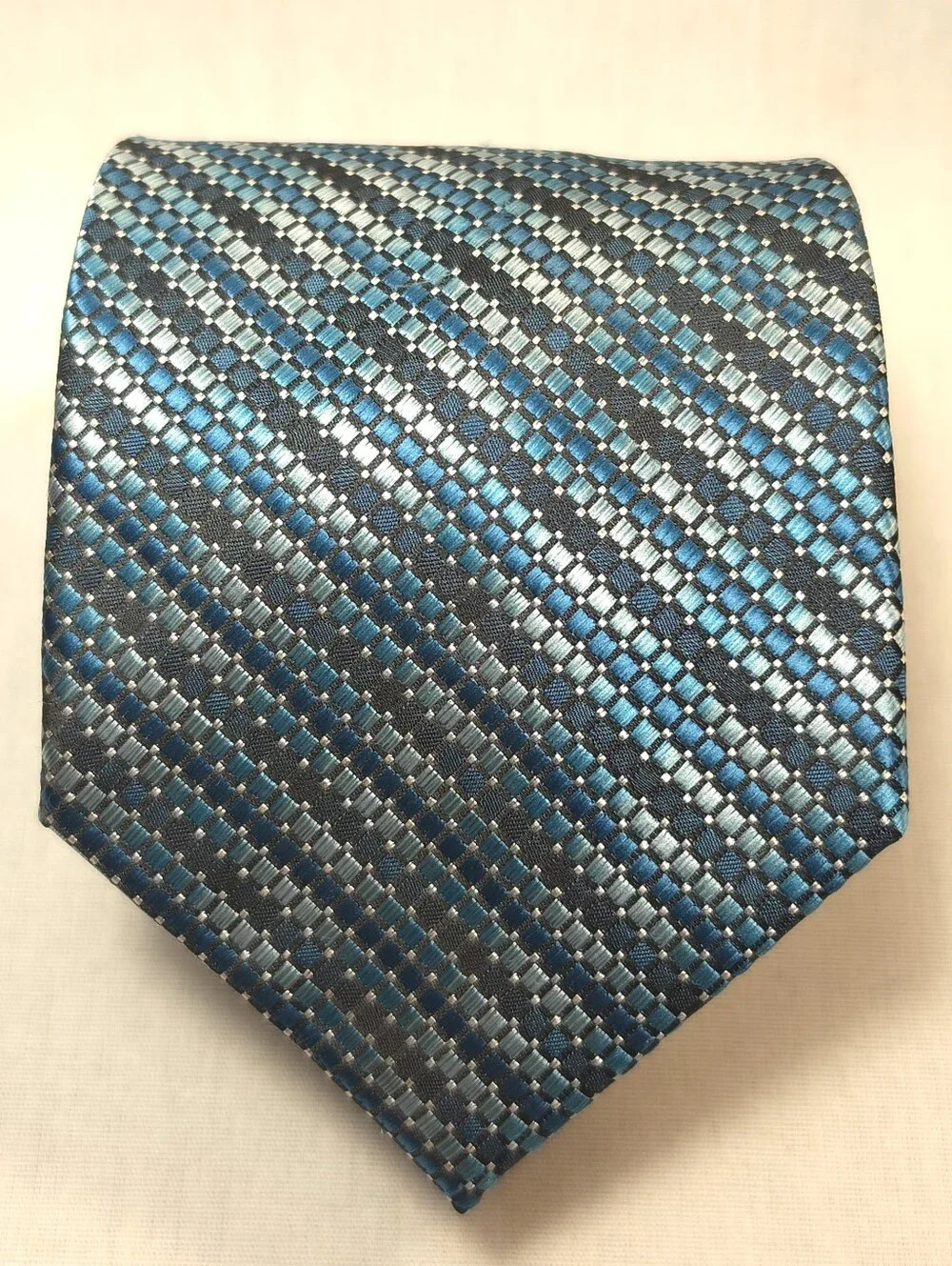 Stafford Teal and Silver Woven Men's Tie